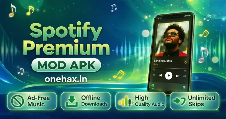 Spotify Premium MOD APK interface showing ad-free music streaming